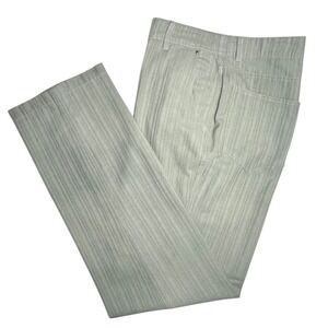 Tommy Bahama Mens Silk Cotton Blend Striped Dress Pants‎ Trousers Size 34 Khaki